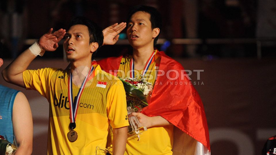 Mohammad Ahsan dan Hendra Setiawan. Copyright: © Ratno Prasetyo/INDOSPORT